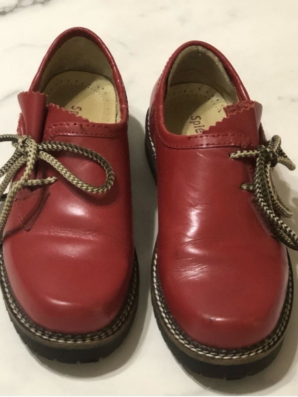 Spieth & Wensky Haferl Red Leather Loafer Rubber Sole Shoes German Sz 36 EU 6 US - Picture 4 of 9